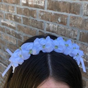 White Lace and White Roses Headband